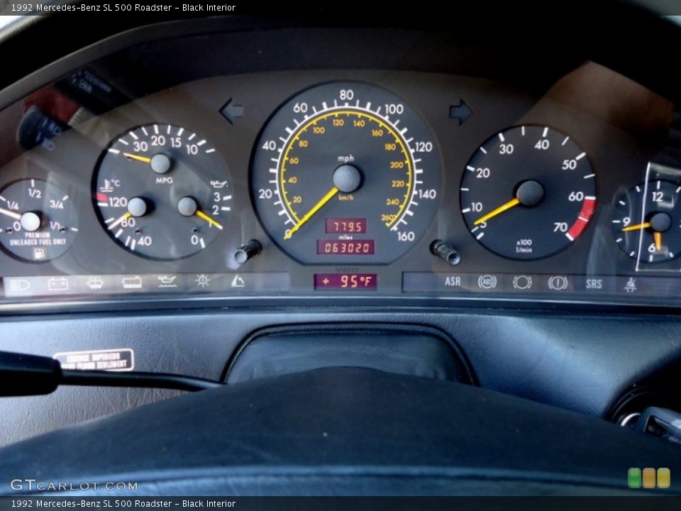 Black Interior Gauges for the 1992 Mercedes-Benz SL 500 Roadster #69992749