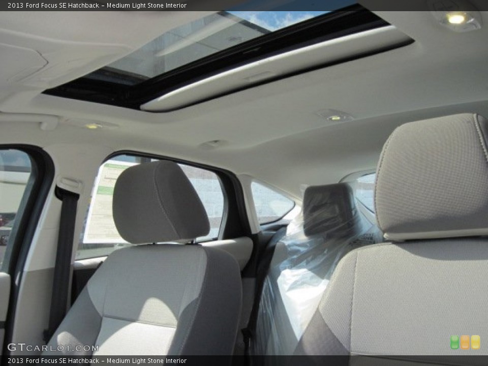 Medium Light Stone Interior Sunroof for the 2013 Ford Focus SE Hatchback #70000825