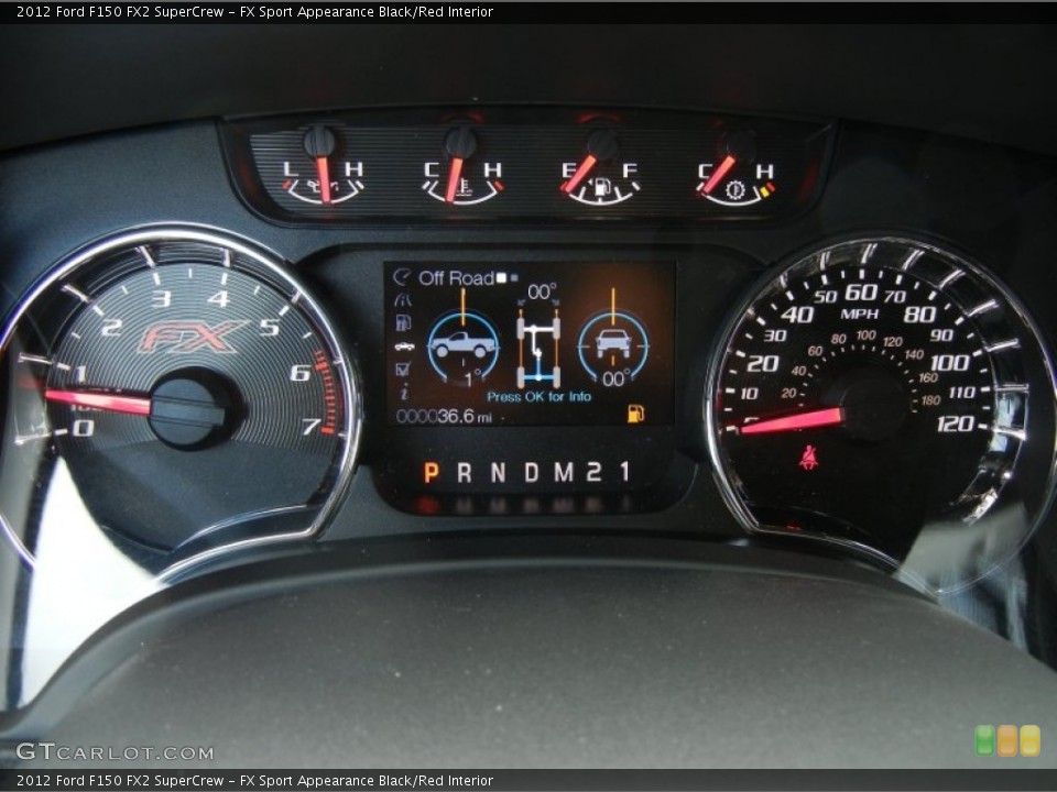 FX Sport Appearance Black/Red Interior Gauges for the 2012 Ford F150 FX2 SuperCrew #70001917
