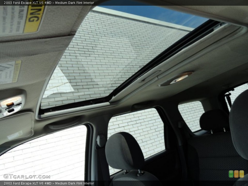 Medium Dark Flint Interior Sunroof for the 2003 Ford Escape XLT V6 4WD #70006103