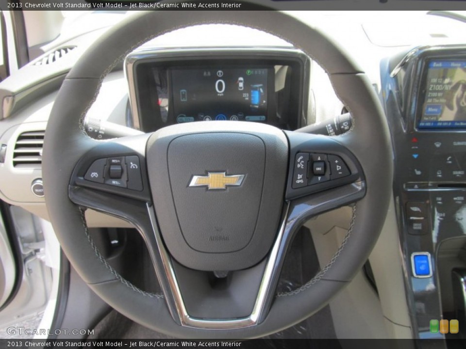 Jet Black/Ceramic White Accents Interior Steering Wheel for the 2013 Chevrolet Volt  #70008723