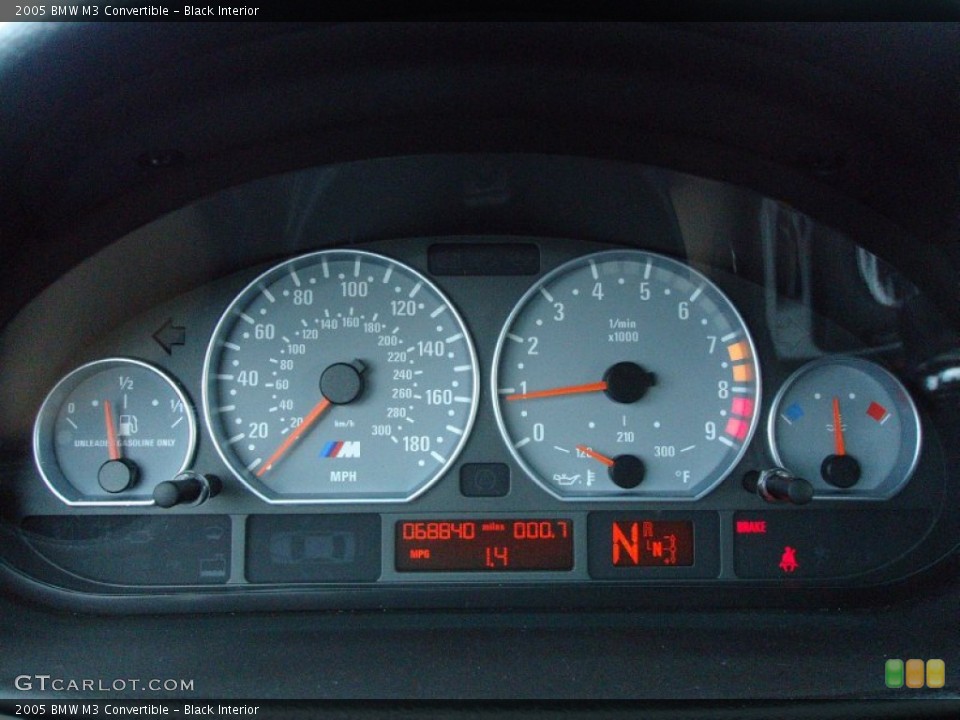 Black Interior Gauges for the 2005 BMW M3 Convertible #70012517