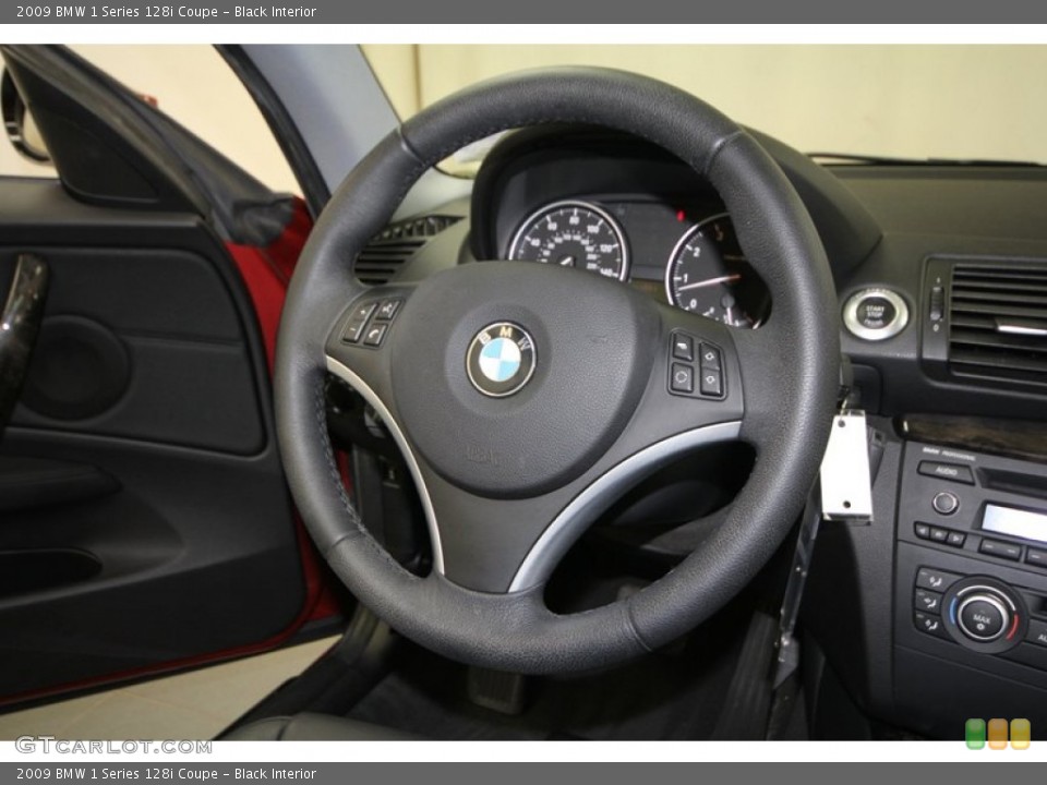 Black Interior Steering Wheel for the 2009 BMW 1 Series 128i Coupe #70022226