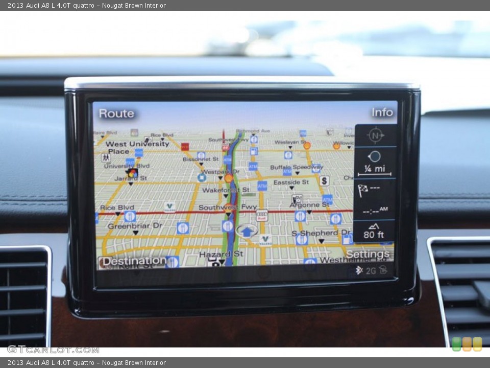 Nougat Brown Interior Navigation for the 2013 Audi A8 L 4.0T quattro #70023487