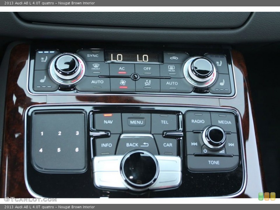 Nougat Brown Interior Controls for the 2013 Audi A8 L 4.0T quattro #70023511