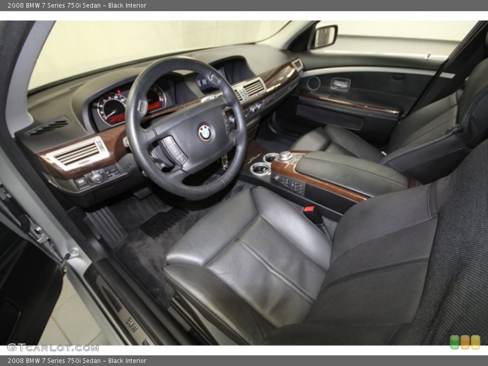 Black Interior Prime Interior for the 2008 BMW 7 Series 750i Sedan #70026352