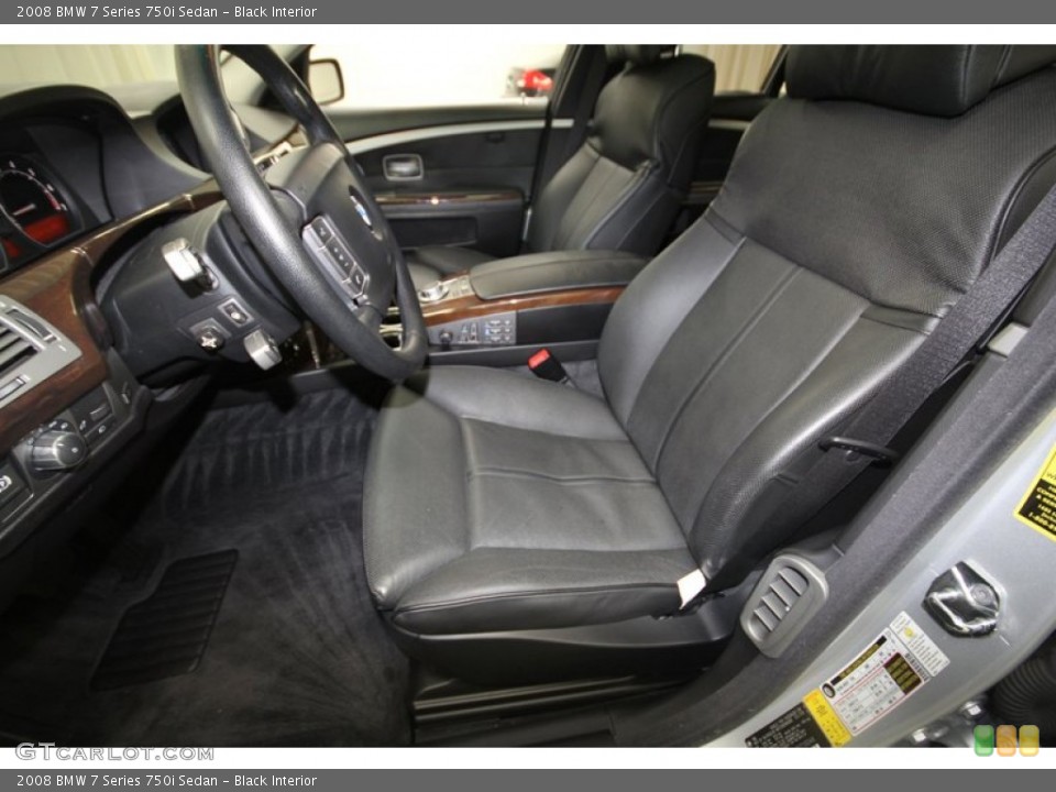 Black Interior Front Seat for the 2008 BMW 7 Series 750i Sedan #70026454