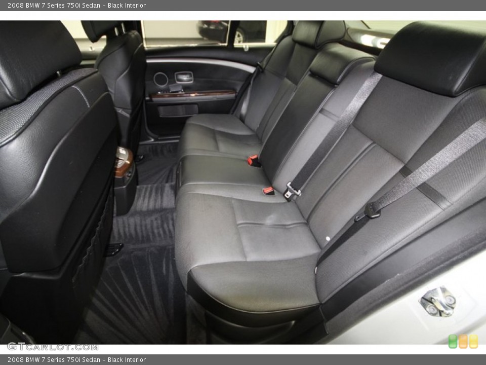 Black Interior Rear Seat for the 2008 BMW 7 Series 750i Sedan #70026469