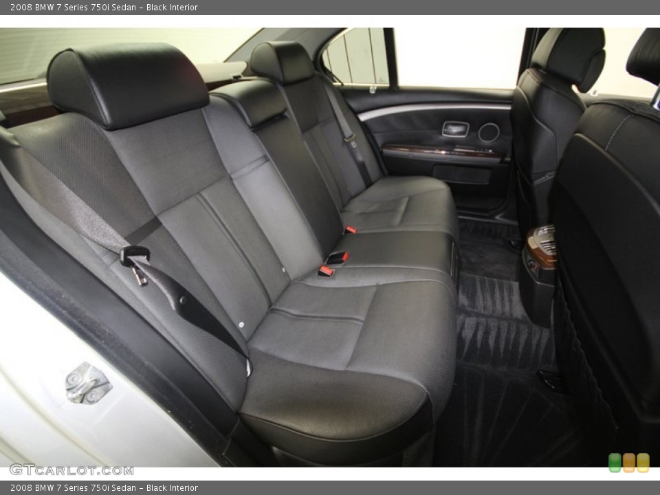 Black Interior Rear Seat for the 2008 BMW 7 Series 750i Sedan #70026803