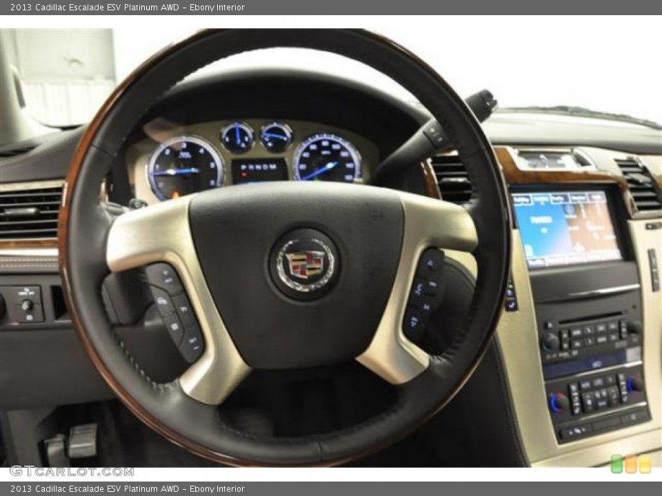 Ebony Interior Steering Wheel for the 2013 Cadillac Escalade ESV Platinum AWD #70032617