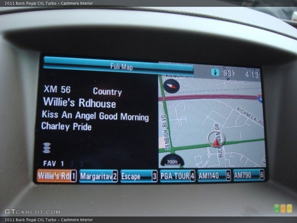 Cashmere Interior Navigation for the 2011 Buick Regal CXL Turbo #70035969