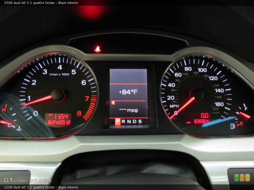 Black Interior Gauges for the 2008 Audi A6 3.2 quattro Sedan #70049581