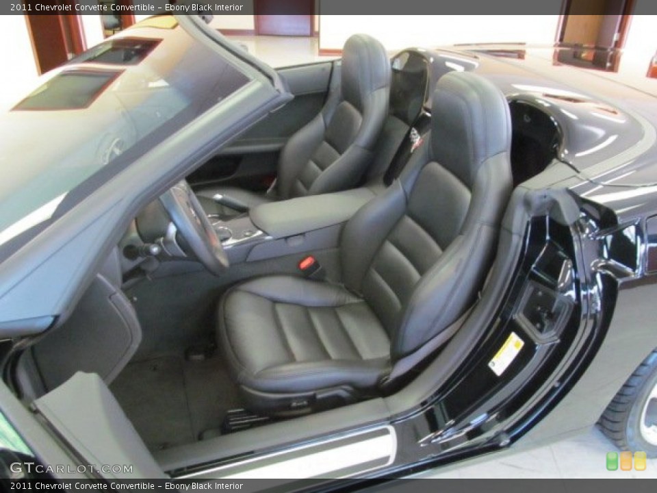 Ebony Black Interior Front Seat for the 2011 Chevrolet Corvette Convertible #70054133