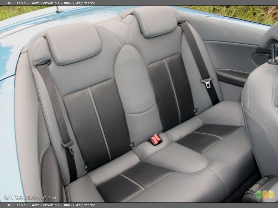 Black/Gray Interior Rear Seat for the 2007 Saab 9-3 Aero Convertible #70070241