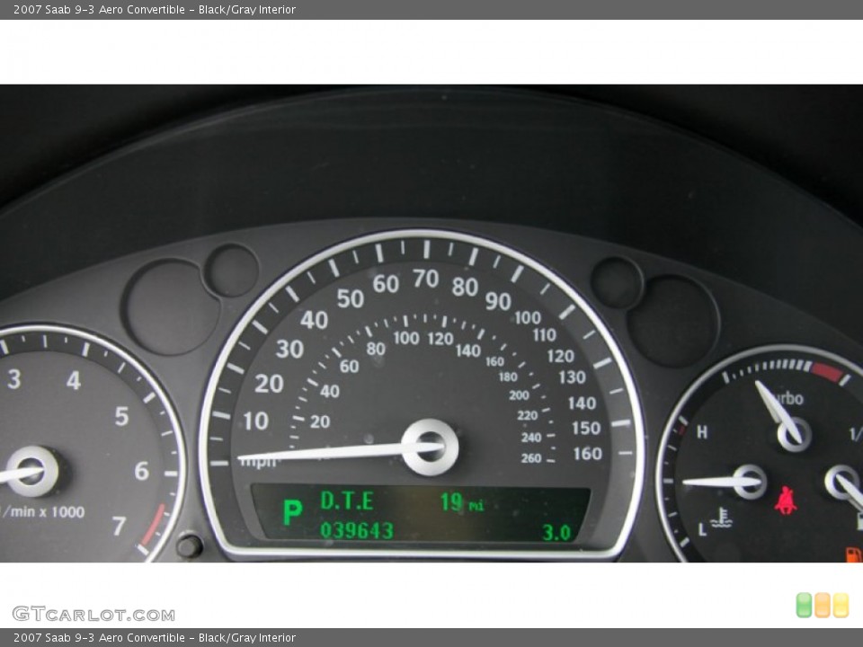 Black/Gray Interior Gauges for the 2007 Saab 9-3 Aero Convertible #70070376