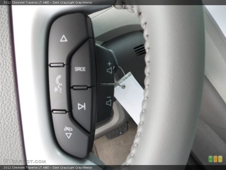 Dark Gray/Light Gray Interior Controls for the 2012 Chevrolet Traverse LT AWD #70071694