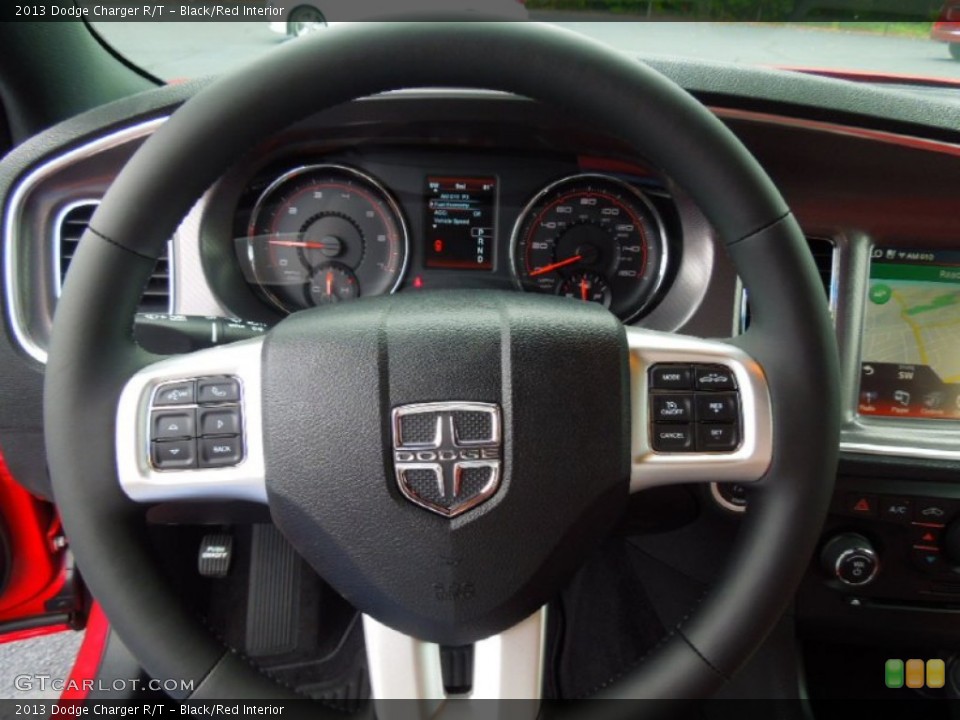 Black/Red Interior Steering Wheel for the 2013 Dodge Charger R/T #70076036