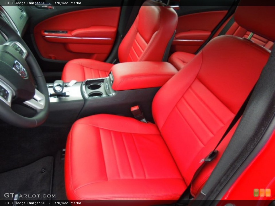 Black/Red Interior Front Seat for the 2013 Dodge Charger SXT #70076480