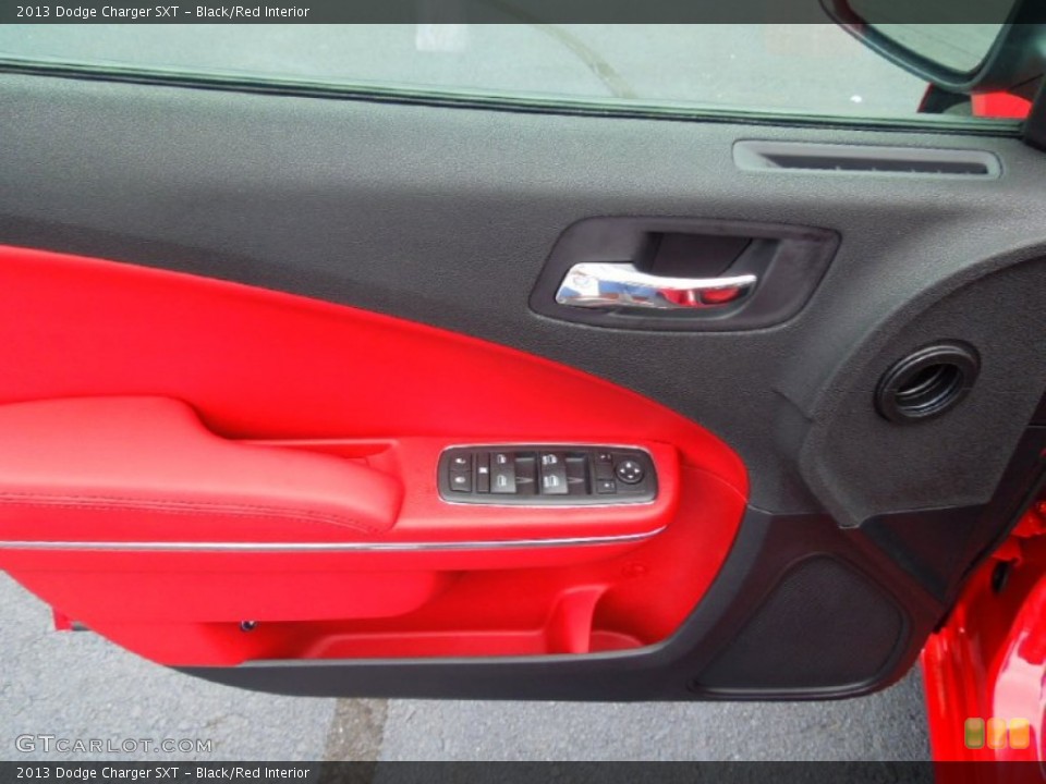 Black/Red Interior Door Panel for the 2013 Dodge Charger SXT #70076486