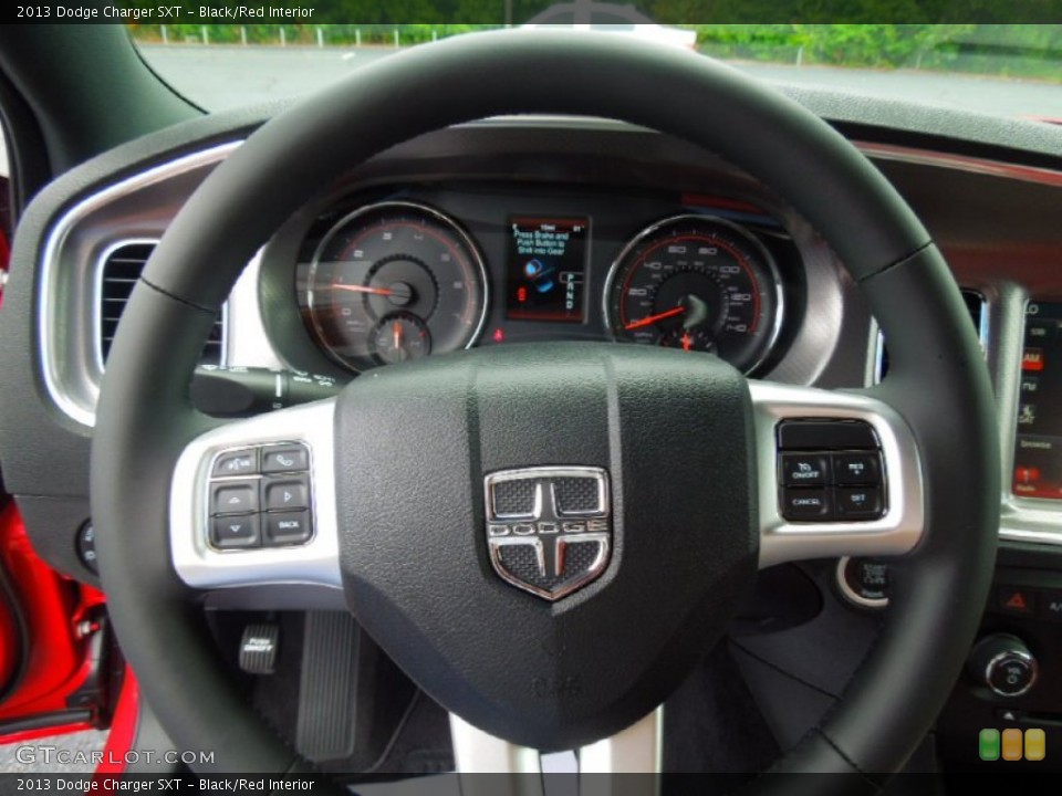 Black/Red Interior Steering Wheel for the 2013 Dodge Charger SXT #70076525