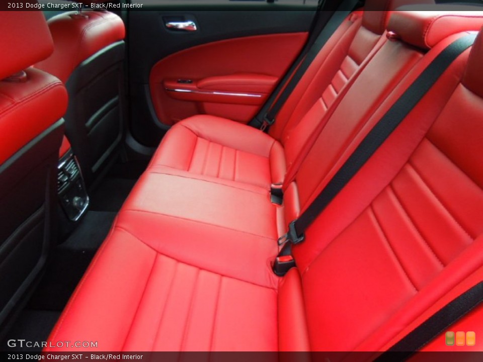Black/Red Interior Rear Seat for the 2013 Dodge Charger SXT #70076536