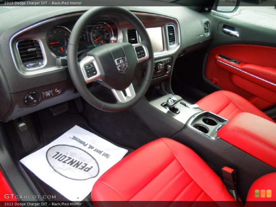 Black/Red Interior Prime Interior for the 2013 Dodge Charger SXT #70076600