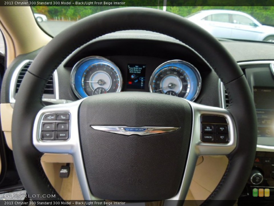 Black/Light Frost Beige Interior Steering Wheel for the 2013 Chrysler 300  #70077196