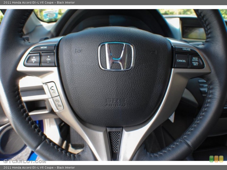 Black Interior Steering Wheel for the 2011 Honda Accord EX-L V6 Coupe #70077760