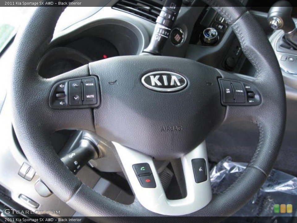 Black Interior Steering Wheel for the 2011 Kia Sportage SX AWD #70084649