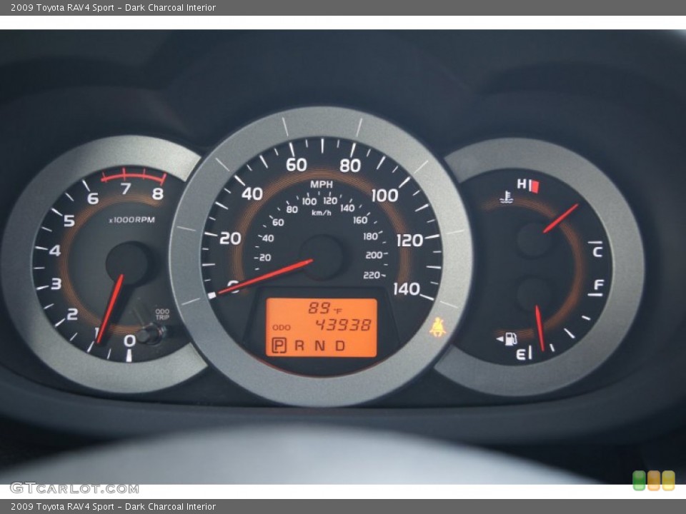 Dark Charcoal Interior Gauges for the 2009 Toyota RAV4 Sport #70085409