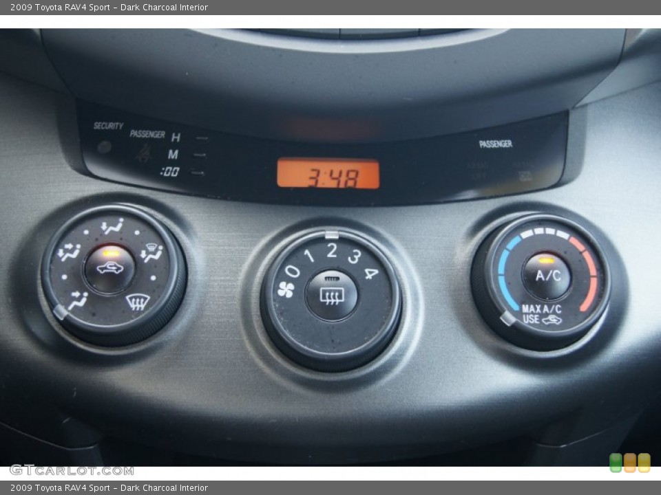 Dark Charcoal Interior Controls for the 2009 Toyota RAV4 Sport #70085432