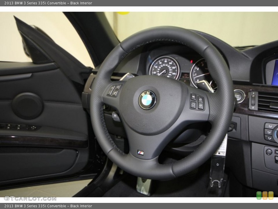 Black Interior Steering Wheel for the 2013 BMW 3 Series 335i Convertible #70089966