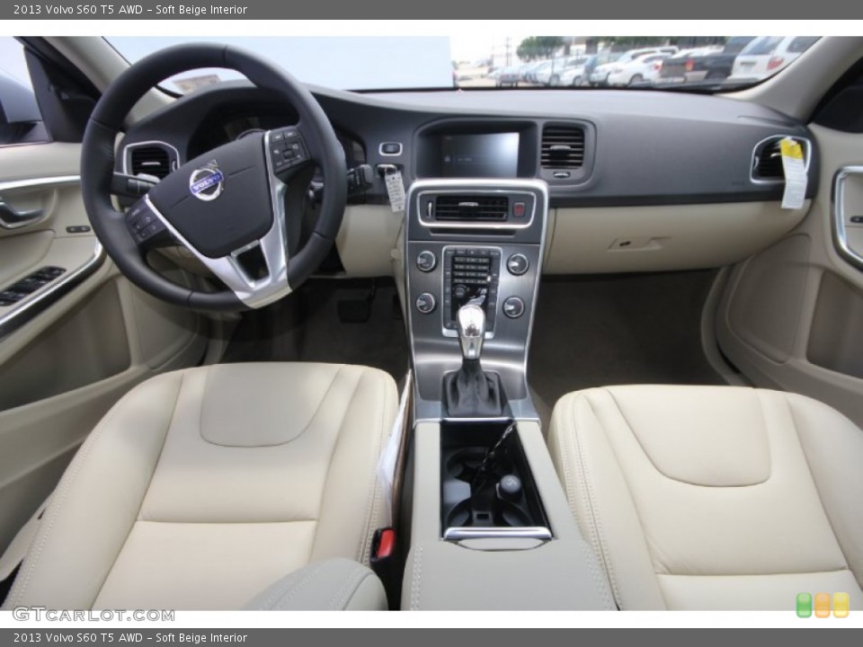 Soft Beige Interior Dashboard for the 2013 Volvo S60 T5 AWD #70093710