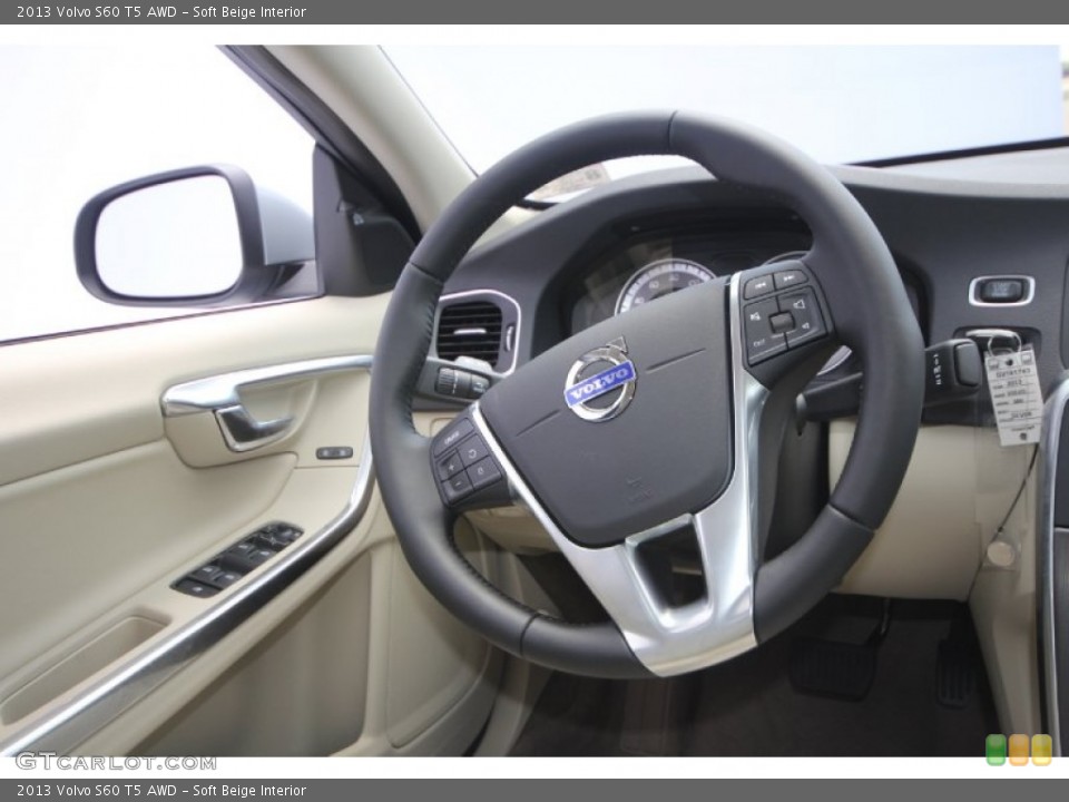 Soft Beige Interior Steering Wheel for the 2013 Volvo S60 T5 AWD #70093719