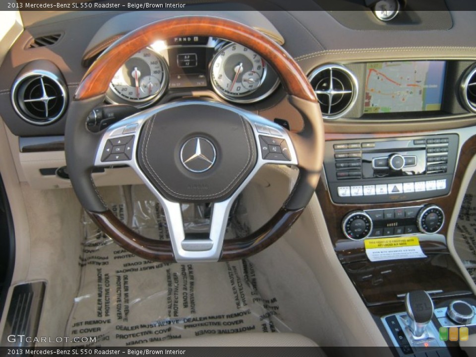 Beige/Brown Interior Steering Wheel for the 2013 Mercedes-Benz SL 550 Roadster #70094379