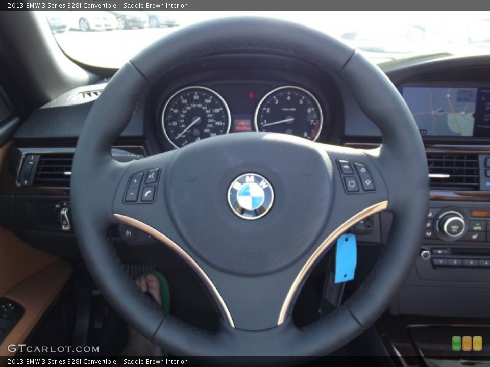 Saddle Brown Interior Steering Wheel for the 2013 BMW 3 Series 328i Convertible #70094985