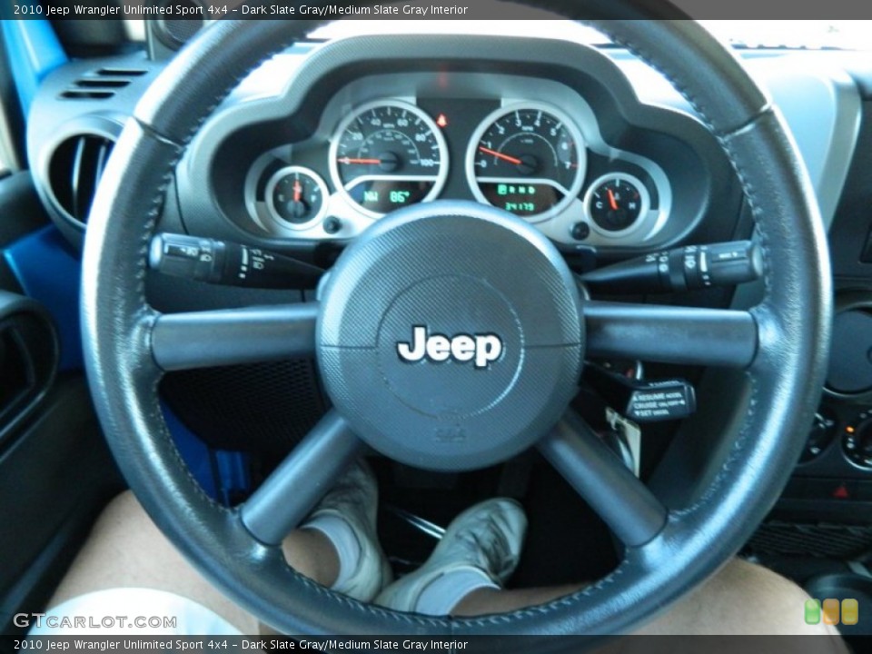 Dark Slate Gray/Medium Slate Gray Interior Steering Wheel for the 2010 Jeep Wrangler Unlimited Sport 4x4 #70096409