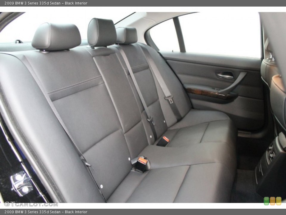 Black Interior Rear Seat for the 2009 BMW 3 Series 335d Sedan #70099284