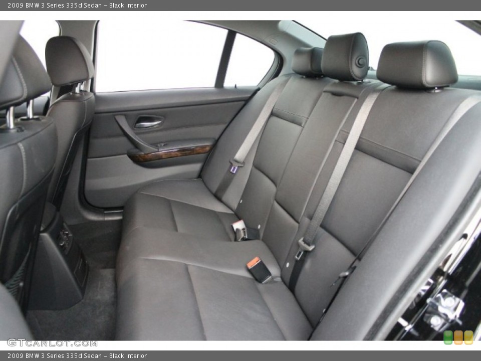 Black Interior Rear Seat for the 2009 BMW 3 Series 335d Sedan #70099296