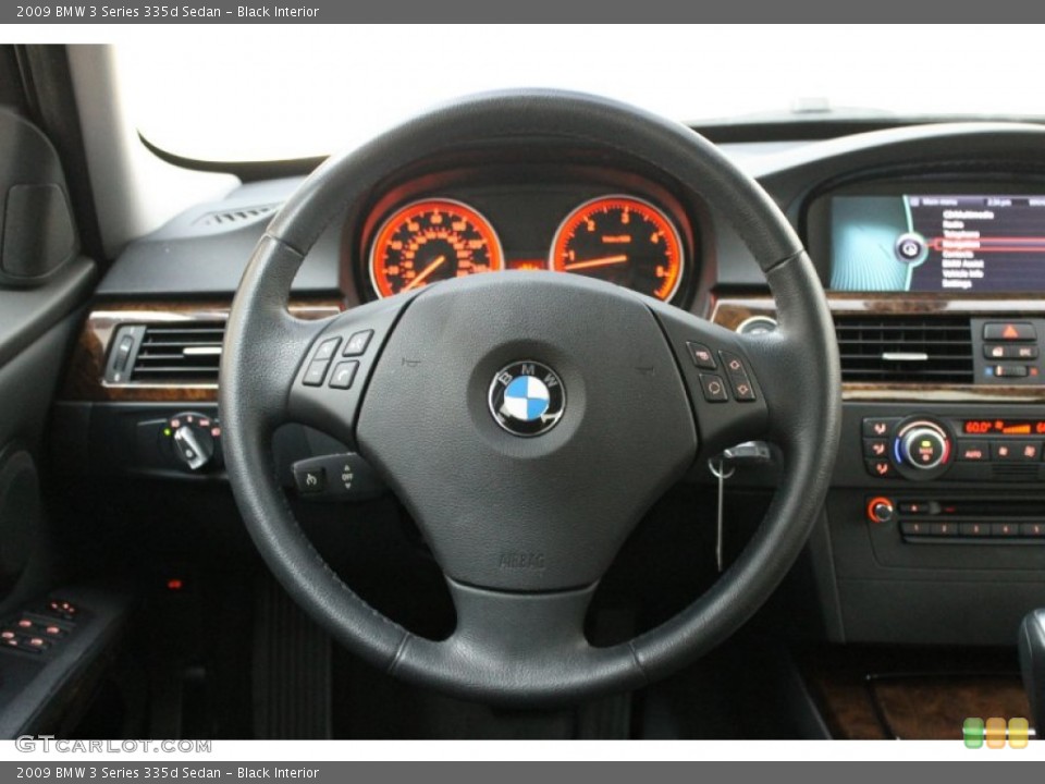 Black Interior Steering Wheel for the 2009 BMW 3 Series 335d Sedan #70099405