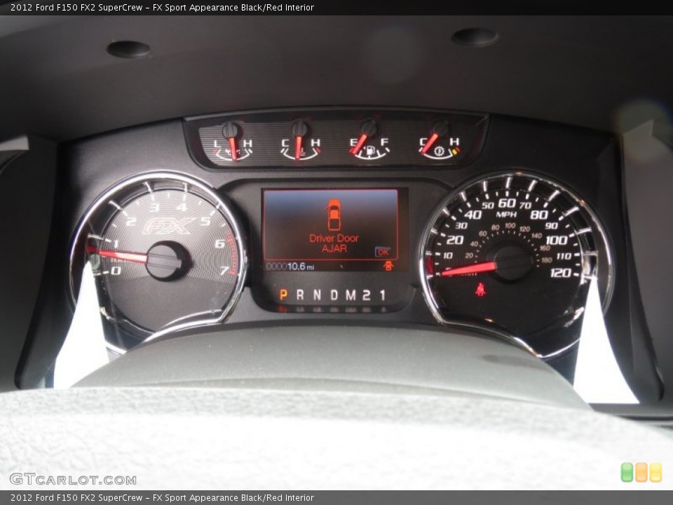 FX Sport Appearance Black/Red Interior Gauges for the 2012 Ford F150 FX2 SuperCrew #70120351