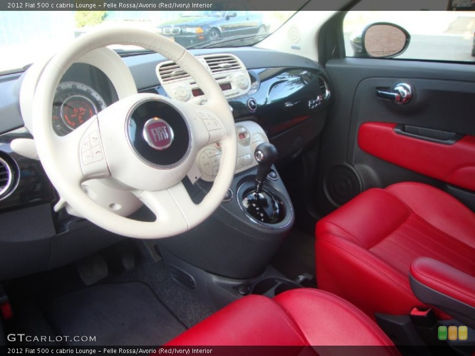 Pelle Rossa/Avorio (Red/Ivory) Interior Prime Interior for the 2012 Fiat 500 c cabrio Lounge #70123278