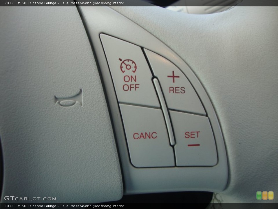 Pelle Rossa/Avorio (Red/Ivory) Interior Controls for the 2012 Fiat 500 c cabrio Lounge #70123329