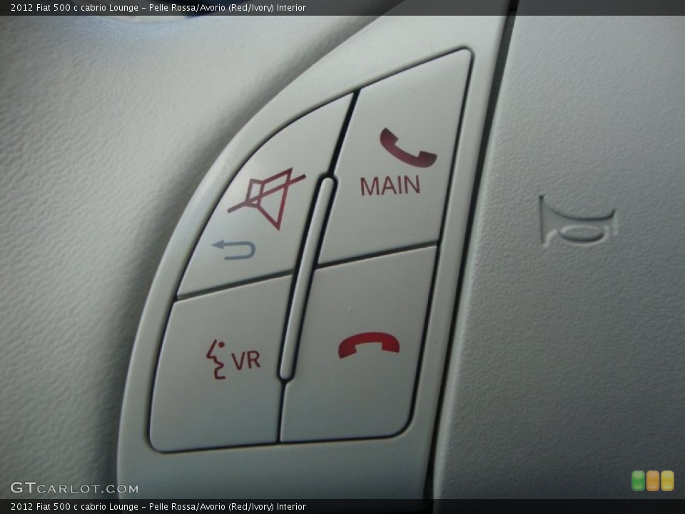 Pelle Rossa/Avorio (Red/Ivory) Interior Controls for the 2012 Fiat 500 c cabrio Lounge #70123335