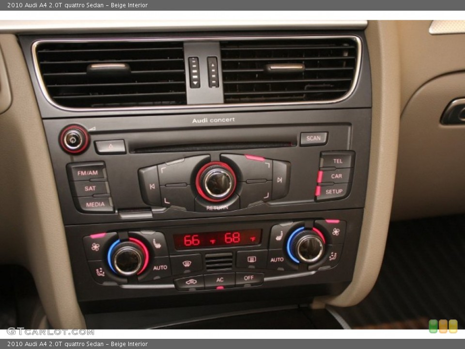 Beige Interior Controls for the 2010 Audi A4 2.0T quattro Sedan #70127227