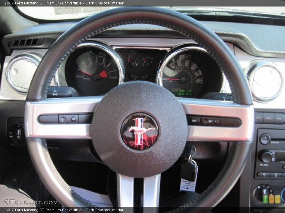 Dark Charcoal Interior Steering Wheel for the 2007 Ford Mustang GT Premium Convertible #70129528