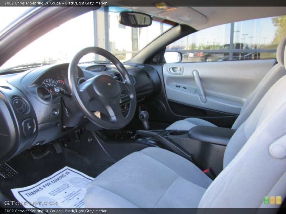 Black/Light Gray Interior Photo for the 2002 Chrysler Sebring LX Coupe #70130669