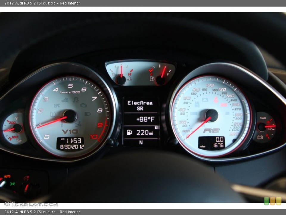 Red Interior Gauges for the 2012 Audi R8 5.2 FSI quattro #70144664