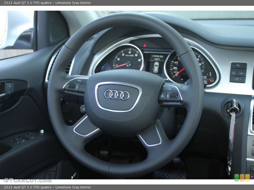 Limestone Gray Interior Steering Wheel for the 2013 Audi Q7 3.0 TFSI quattro #70146227