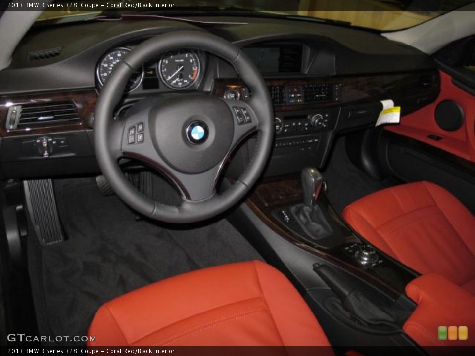 Coral Red/Black Interior Prime Interior for the 2013 BMW 3 Series 328i Coupe #70153733